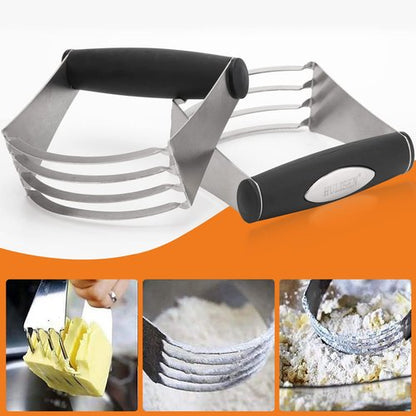 HULISEN Pastry Cutter, Dough Blender, 3 Cup Flour Sifter and Biscuit Cutter, Stainless Steel Dough Cutter, Professional Baking Dough Tools for Cooking Cookies and Donuts(4 Pcs/Set)