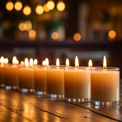 72 Pack White Unscented Clear Glass Filled Votive Candles, Hand Poured Wax Candle Ideal Gifts for Weddings Birthdays Holidays Party Religious Events
