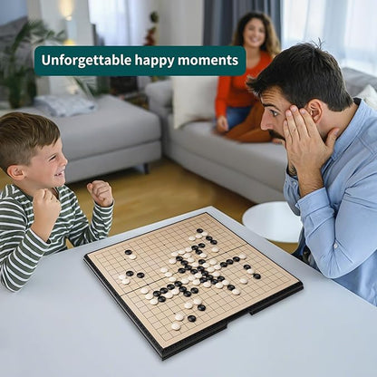 Go Set Magnetic Foldable Portable Travel Game Set go Game Board 19 x19 14.36 inches Suitable for Beginners Professionals Children and Adults it can Also be Used for Teaching