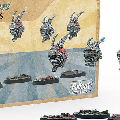 Modiphius Entertainment: Fallout: Wasteland Warfare - Robots: Eyebots - 4 Figures 32mm Unpainted Resin RPG Miniatures Nuka World Tabletop