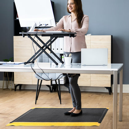 GOOFCXO 3 x 6 FT Anti Fatigue Mats Industrial 15/16 Inch Thick Soft Sponge Ergonomic Mat Durable Heavy Duty Diamond Plate for Standing Non Slip Industrial Grade Floor Mat for Leg & Back Pain