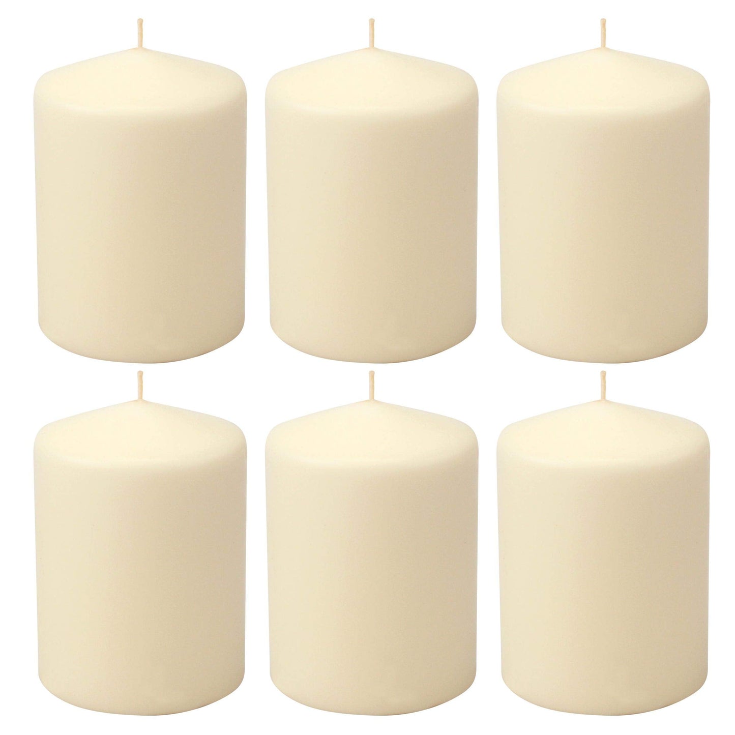 Stonebriar 35 Hour 3x4 Unscented Ivory Pillar Candles + 96 Pack Unscented Smokeless Clear Cup Tea Light Candles