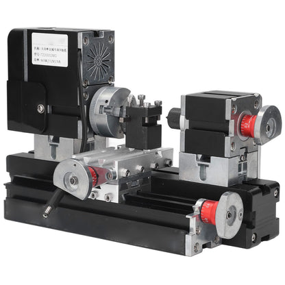 Mini Metal Lathe Machine, 12VDC 60W 12000RPM High Power Micro Lathe with Drill Chuck for Woodworking and Soft Metal Processing