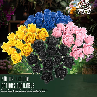 39094 Dark Rose Building Blocks Flower Set 585 Pieces of Floral and Plant Series Block Sets Adult Creative Enthusiast Model Gifts and Unique Collectibles Can be Used for Room Decoration