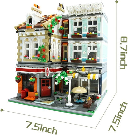 ZenithFlow Street View Building Blocks Kit Brick Square Mini Blocks Construction Toys European Architecture Model House Store Building Set Idea Gifts Home Decoration Collection for Adults 3299 PCS