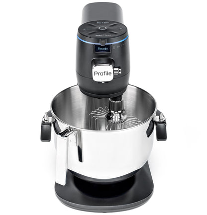 GE Profile Smart Stand Mixer, Built-In Smart Scale & Auto Sense Technology, 7qt Stainless Steel Bowl, 11 Speed, Includes Dough Hook, Beater, 11-Wire Whip, WiFi Connected, Carbon Black