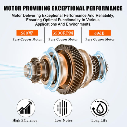 ActiveTrail 12 Inch Air Mover Blower Fan, 3500 CFM 580W Industrial Portable Ventilator Blower with 16 ft Flexible Duct,for Basements, Warehouse, Workshop, or Confined Space