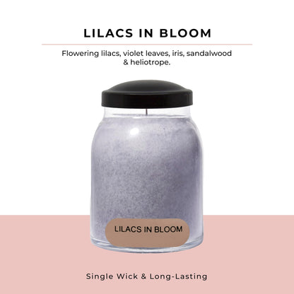 A Cheerful Giver - Lilacs In Bloom Baby Scented Glass Jar Candle (6oz) with Lid & True to Life Fragrance Made in USA
