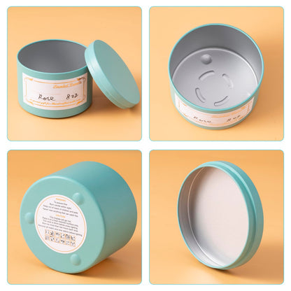 MeiGlow Empty Candle Tins for Making Candles, 24 Pack(12 Colors) 8 oz with Lids, Cotton Wicks, Wick Stickers, Holders, Labels, Pink Ribbon and Transparent Bags (8 oz)