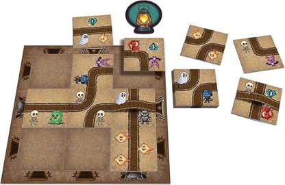 Asmodee Ghosts Galore Board Game - Build a Spooky Ghosthouse and Haunted Mine for Monsters in A Tile-Laying and Route-Building Strategy Game for Kids &amp Adults Ages 10+ 2-5 Players 20 Min Playti