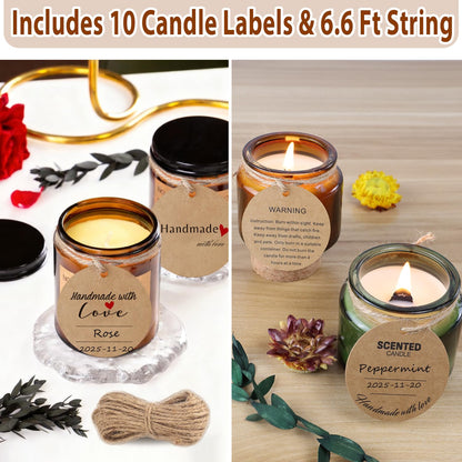 Multiwins 130 Pcs Candle Wicks for Candle Making Kit: 100 Cotton & 30 Wood Wicks with Complete Tool Set (Wick Holders, Wick Stickers, Candle Tabs, Tweezers, Pen), for Soy Beeswax DIY Candles
