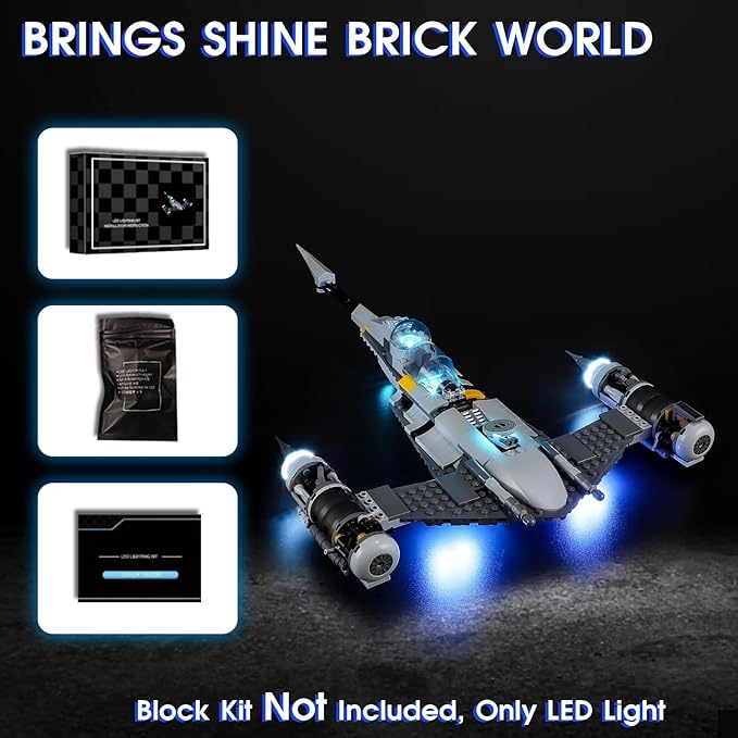 Vaodest LED Light for Lego Star Wars 75325 The Mandalorian's N-1 Starfighter SetDesign and Configuration Compatible with Model 75325(LED Light Only Not Building Block Kit)