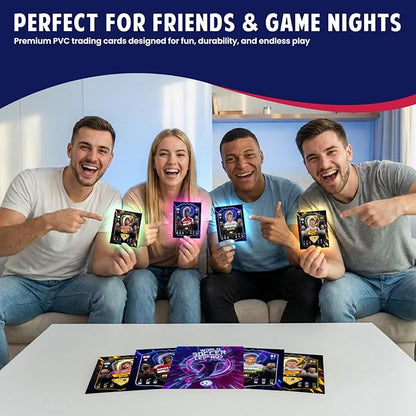Soccer Trading Cards 2025–2026 | 50 Playing Cards Collection | Look for 10 Ultra Rare &amp 2 Golden Edition Cards | Random Premium Soccer Cards | Value Pack
