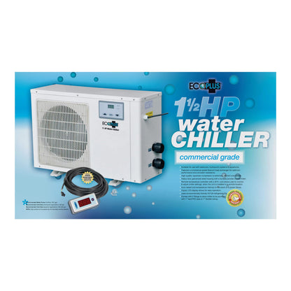 EcoPlus Commercial Grade Water Chiller, Cooler for Reservoirs, Hydroponics, and Aquariums, 1 ½ HP