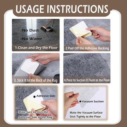 Skiennix Anti-Slip Carpet Grips - 8 Pcs Vacuum Technology Rug Pad Grippers for Hardwood Floors
