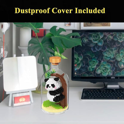 Creative Panda Toy Building SetAdult Mini Animal Friend SetParty Favors Gift for FriendsAnimal Lovers Office Home Decor Building BlockNew Year Easter Birthday Gift for Family(Climbing)