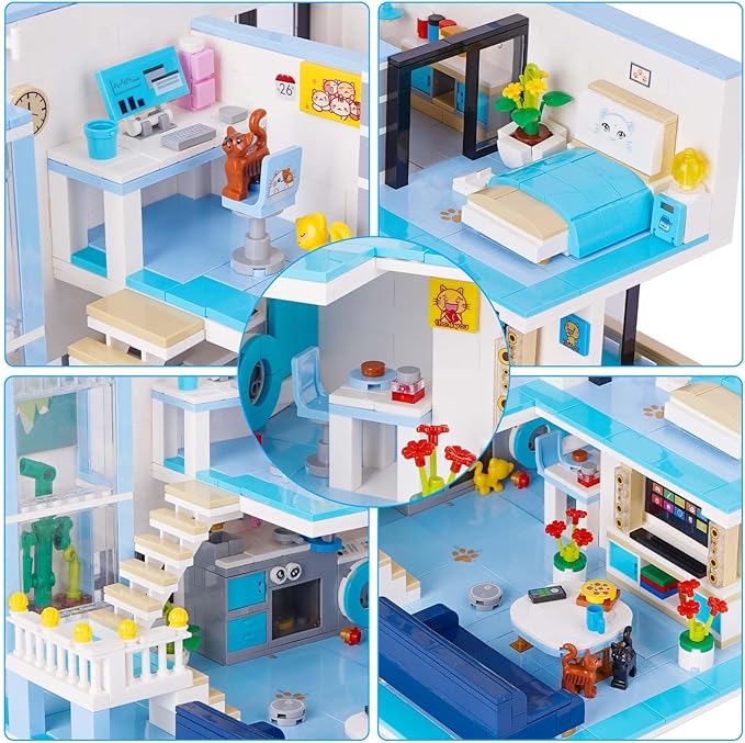 Friends House Building Block Set Pets Collection Small Brick Model Set Creative Mini Toy Building Sets Children’s Day Birthday for Teens Kids Boys Girls 8+ 1235 PCS