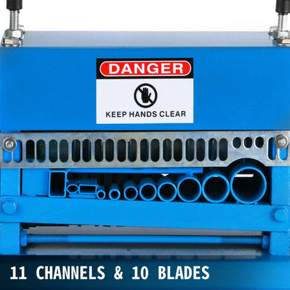 VEVOR Wire Stripping Machine 0.06-1.5 inch,Wire Stripper Machine 11 Channels 10 Blades, Automatic Wire Stripping Tool with Manual Hand Cranked Industrial for Recycling Copper Wire Stripper