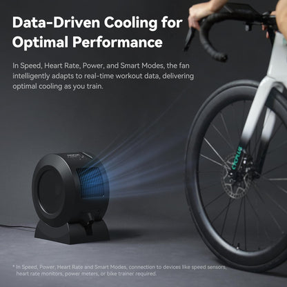 CYCPLUS Smart Indoor Cycling Fan, BLDC Motor Drive, 5 Speed Modes with Remote and APP Control, Low-Noise ANT+ Fan for indoor Bike Trainers, Stationary/Spin Bikes, Cross Training(Groud Base)