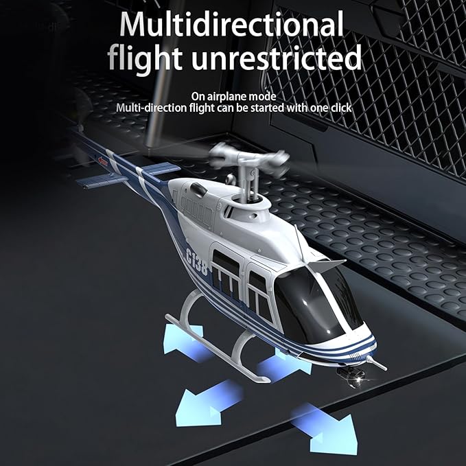 C138 Remote Control Helicopter 1:33 Scale Bell206 Helicopter 2.4G 4CH RTF Single Propeller Aileron Free Optical Flow Positioning Six-axis Gyroscope Stabilization Gift for Adults (3 Battery)