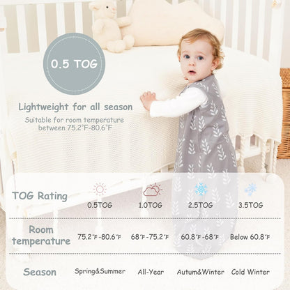 Looxii Baby Sleep Sack - 0.5 TOG 100% Cotton Wearable Blanket | 3-Pack Toddler Sleeping Bag for 12-18 Months