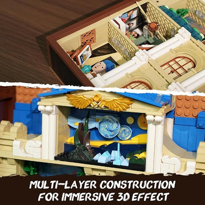 Artworks Painting Frame Building Set with Lights Artistic Painting Building Brick for Home Office Decor Collectible Art Building Block Kit for Adults Boys Girls Ages 12+ (Not Wall-Mountable)