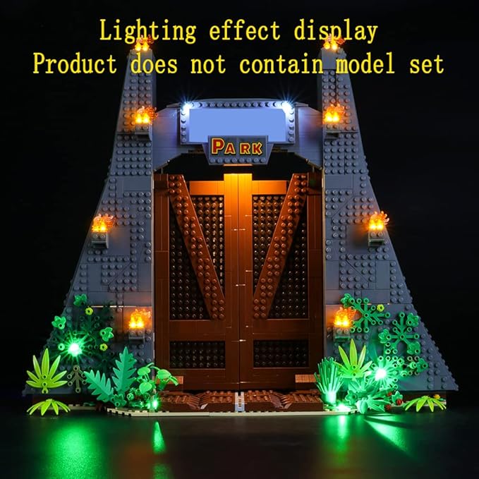 LED Light Kit Compatible with Lego Jurassic Park:T.rex Rampage - Lighting Set for Jurassic World 75936 Building Model (Model Set Not Included)