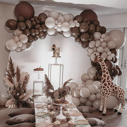 PartyWoo Dark Brown Balloons 50pcs 12 Inch Boho Coffee Neutral Fall Latex Helium Balloons for Bachelorette Baby Shower Anniversary Thanksgiving Birthday Autumn Theme Party Decorations Brown-F20