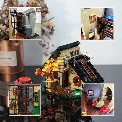 House Building Set Compatible with Lego for AdultsA Frame Cabin Toy for Architecture LoversGift for HalloweenChristmas Home Decor 696 pcs