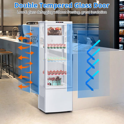 IDEALHOUSE 8.4 Cu.FT Commercial Refrigerator Display,Glass Door Beverage Cooler,Adjustable Shelving,LED Lighting,Countertop Fridge
