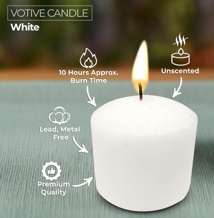 Hyoola Votive Candles - 10 Hour Burn Time - Unscented Candles Votives Bulk - Pack of 50 White Candles - European Made