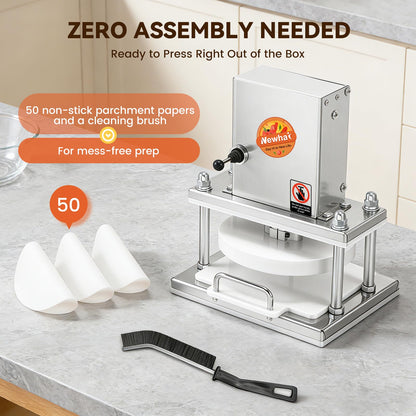 Newhai 8.6” Electric Pizza Dough Press Machine Commercial Dough Roller Sheeter Stainless Steel Pastry Bread Press Forming Processor for Bakery Home Restaurant Use