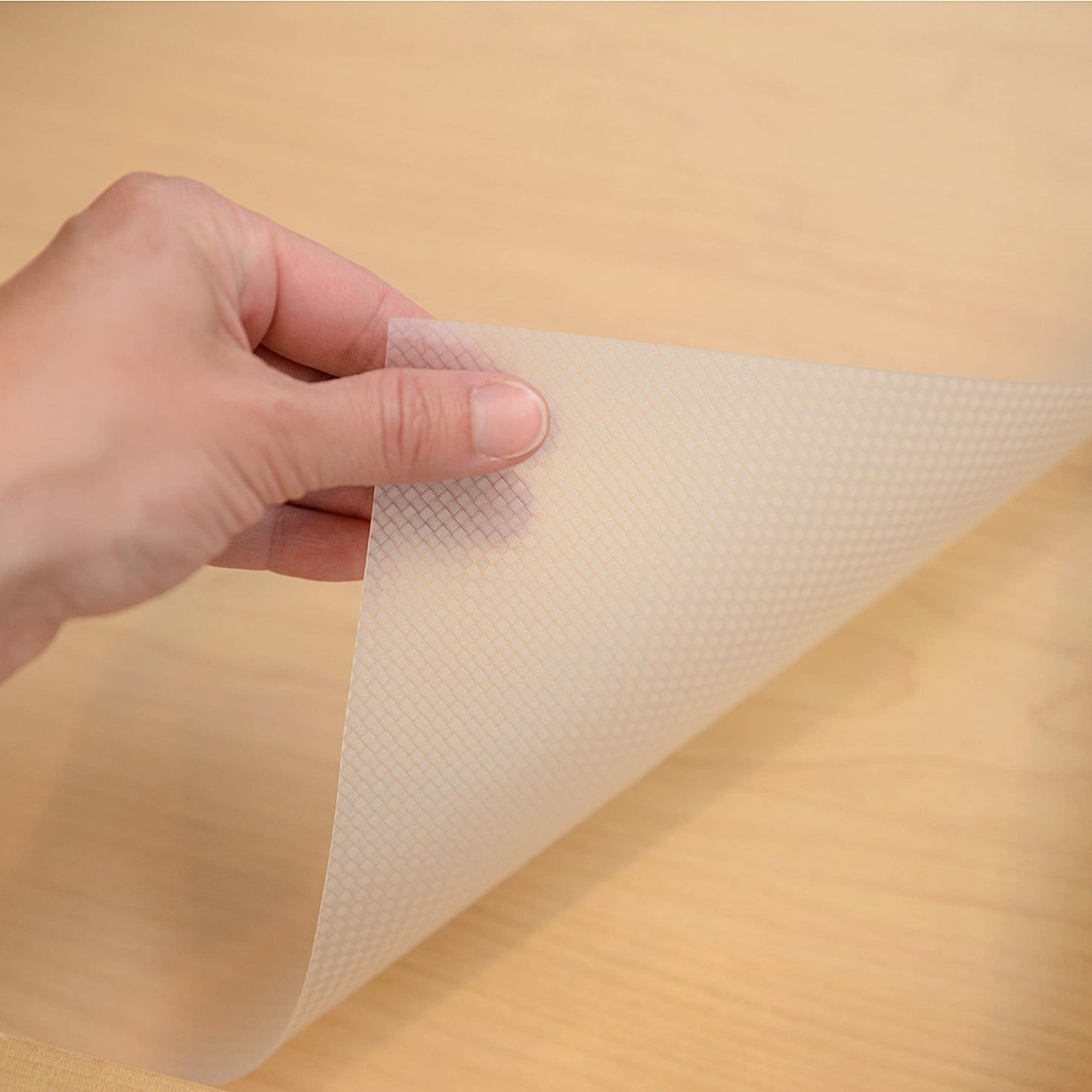 Con-Tact Brand Premium Plus Non-Adhesive Shelf Liner, Heavy Duty and Multi-Functional Drawer Liner, 12" x 6', Woven Clear, Pack of 1 Roll