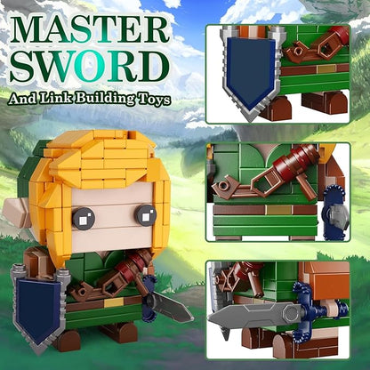 The Master Sword Building Kit with Link Action Figures Building Set BOTW 2 in1 Micro Hyrule Building Blocks Set Birthday Party Decorations Supplies Gifts for Fans Kids Adults