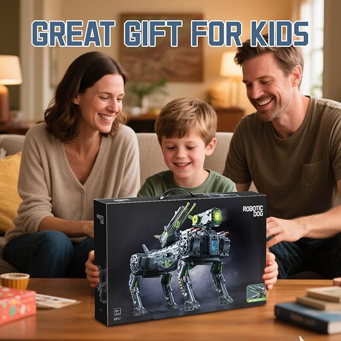 GEVINST Robot Robotic Dog Building Set for Boys Ages 8-12 1609 Pieces STEM Animal Toys Model Building Kit Gift for Adults Kids Teens Ages 8-14 (Static)
