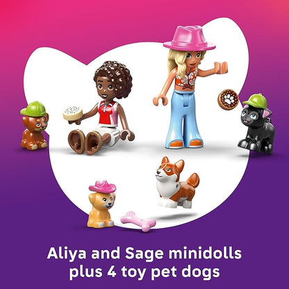 LEGO Friends Dog Treats Bakery Building Toy for Girls &amp Boys - Pretend Play Set for Kids Ages 6+ - W/Aliya &amp Sage Minidolls 2 Toy Dog Figures &amp Accessories - Gift Idea for Birthdays - 4