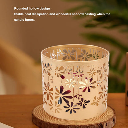 Metal Candle Holder Iron Hollow Out Round Decorative Lantern for Table Centerpiece, Fireplace, Home Decoration, Wedding and Party