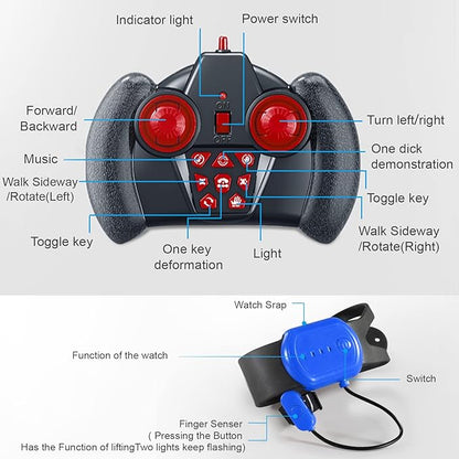 Gesture Sensing RC Stunt Car Toys for Boys Girls 6-12 Year Old 4WD Remote Control Car 360° Rotate Transform Off-Road Drift RC Toy with Lights Music 2.4Ghz Hand Control Birthday Xmas Gifts