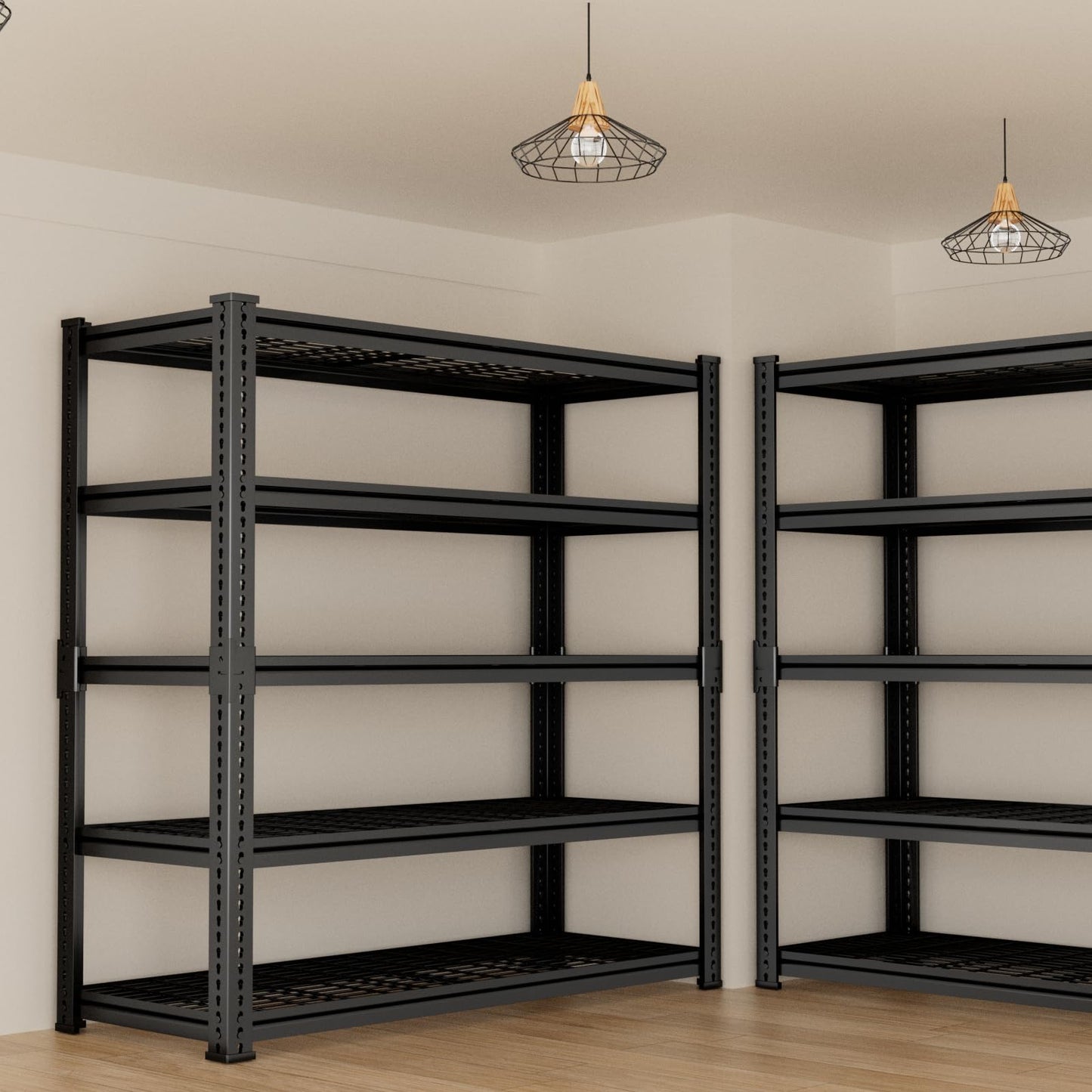 Storage Shelves, Garage Shelving Heavy Duty 2500 LBS Capacity, 40"L x 18"W x 72"H Adjustable Metal Shelving Organizer Wire Rack, 5 Tier Utility Shelf Unit for Pantry Closet Warehouse Organization