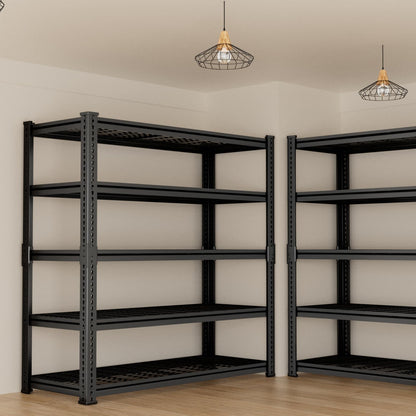 Storage Shelves, Garage Shelving Heavy Duty 2500 LBS Capacity, 40"L x 18"W x 72"H Adjustable Metal Shelving Organizer Wire Rack, 5 Tier Utility Shelf Unit for Pantry Closet Warehouse Organization