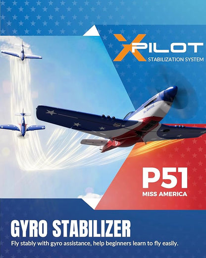VOLANTEXRC RC Plane 4 Channel Remote Control Airplane P51d Mustang with Gyros Aileron Aerobatics 3 Modes to Fly for Adults &amp Beginners (Multi Color)