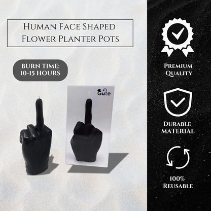 GUTE Middle Finger Candle - Hand Gesture FCK You Candle (Black)