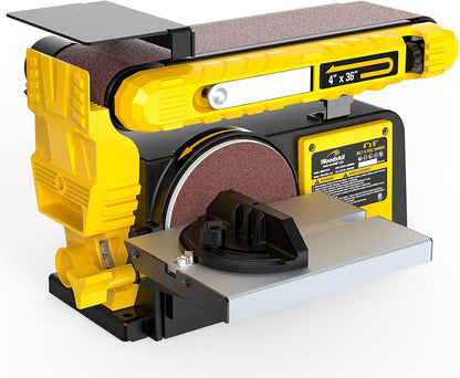 Woodskil 4.5-Amp Belt & Disc Sander Combo, 4x36 in. Belt & 6 in. Disc Sander with 3/4HP Motor, Upgraded Model