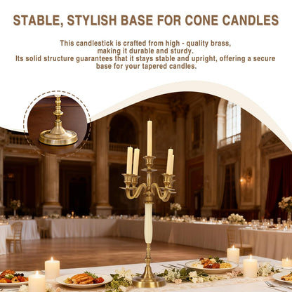 5-Head Metal Candelabra – Elegant Candlestick Holders for Wedding, Dining Table, Xmas Party, and Home Decor
