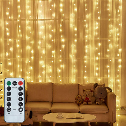 Skiennix LED String Lights - 300 Waterproof Lights with 8 Modes | USB Powered for Christmas & Home Decor (9.8ft x 9.8ft, White)
