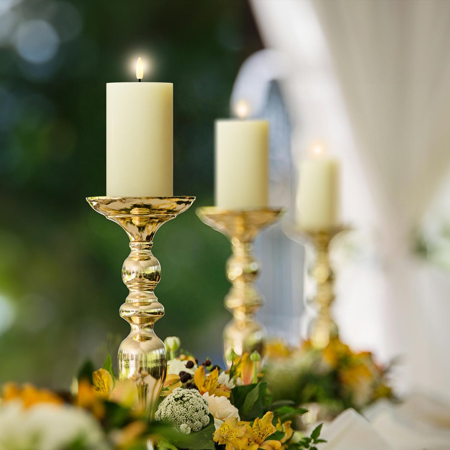 JOIONE Flameless Pillar Candles with Remote, 3 Pack Battery Operated Real Wax LED Candles, Perfect for Home Decorations Fireplace Table, Ivory