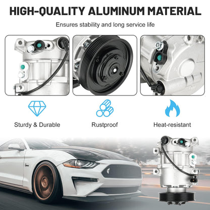 New AC Air Condition Compressor w/Clutch for Hyundai Accent 2012-2017 1.6L (ONLY Automatic Temperature Control, no Manual), for Kia Rio 2012-2017 1.6L, for CO20765C, DVE12 Style