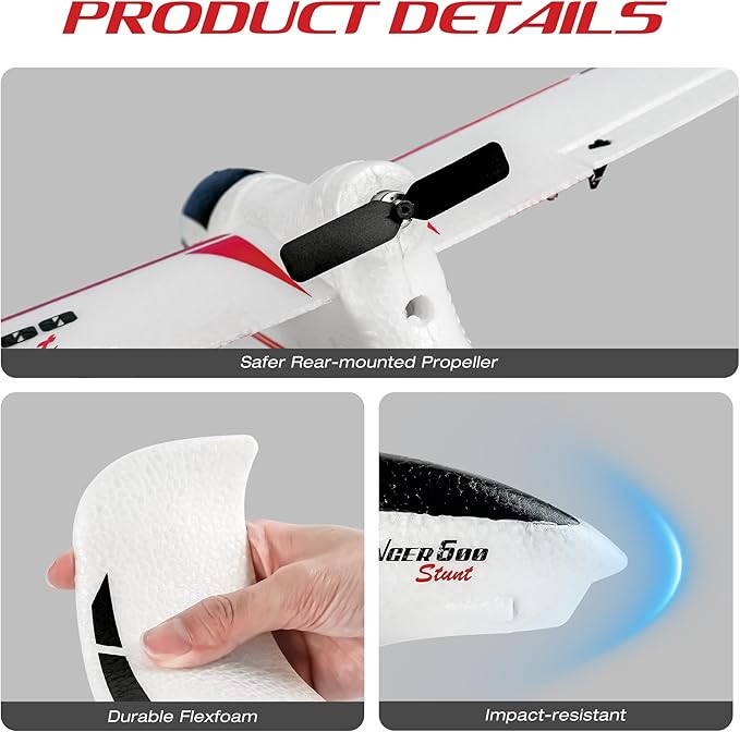 28℃ RC Plane Ranger600 4 Channel Glider Remote Control Airplane 2.4Ghz Ready to Fly RC Airplane Xpilot Stabilization System &amp One Key Aerobatic for AdultsKidsBeginners