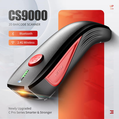 NETUM CS9000 Bluetooth QR Code Scanner– Upgraded Wireless Barcode Scanner with Honeywell's Scan Engine, Portable 2D Code Reader for Inventory Management for Tablets, Android, iOS, PC and POS Systems