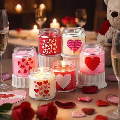 Sumind 6 Pcs Valentine's Scented Candle Gifts for Her Girlfriend Wife Long Lasting Burning Aromatherapy Heart Candle for Men Husband Boyfriend Romantic Anniversary Candles Gifts Valentine Deco
